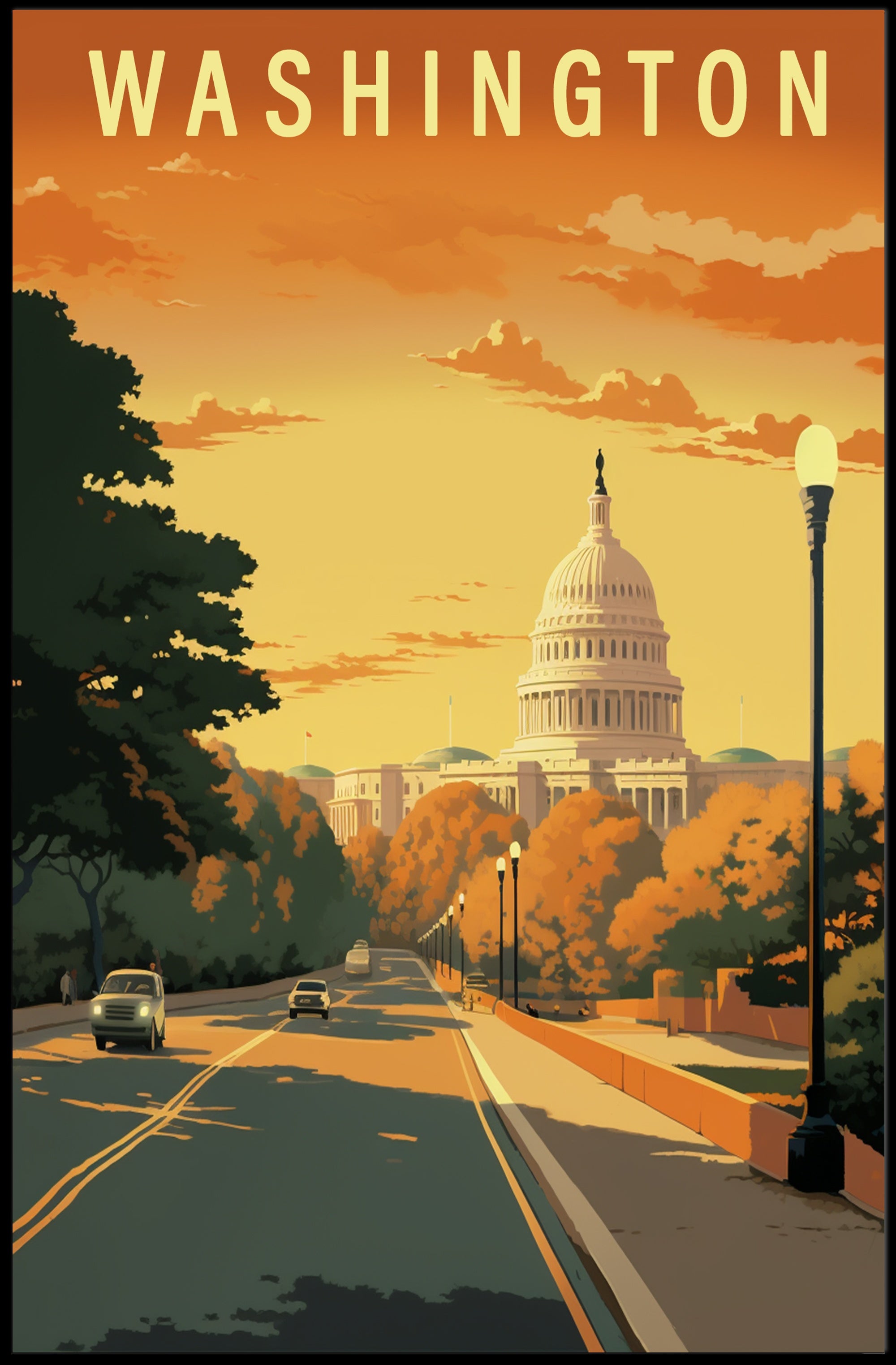 Washington, D.C. Sunset View Urban or Cityscape Poster PosterGoat