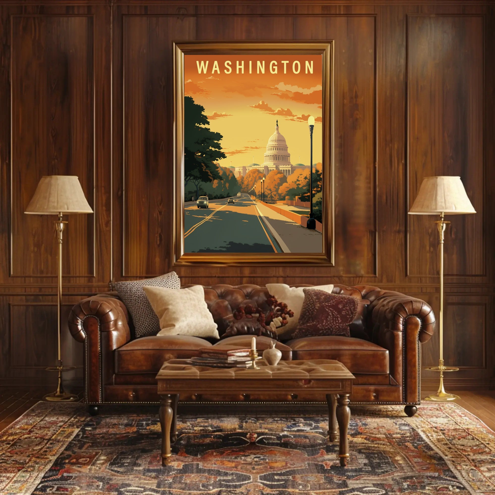 Washington, D.C. Sunset View Urban or Cityscape Poster PosterGoat