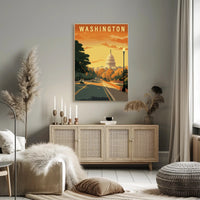 Washington, D.C. Sunset View Urban or Cityscape Poster PosterGoat