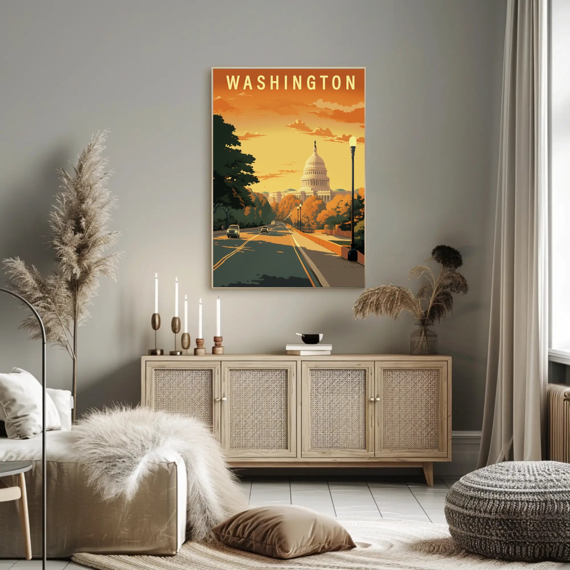Washington, D.C. Sunset View Urban or Cityscape Poster PosterGoat