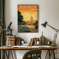 Washington, D.C. Sunset View Urban or Cityscape Poster PosterGoat