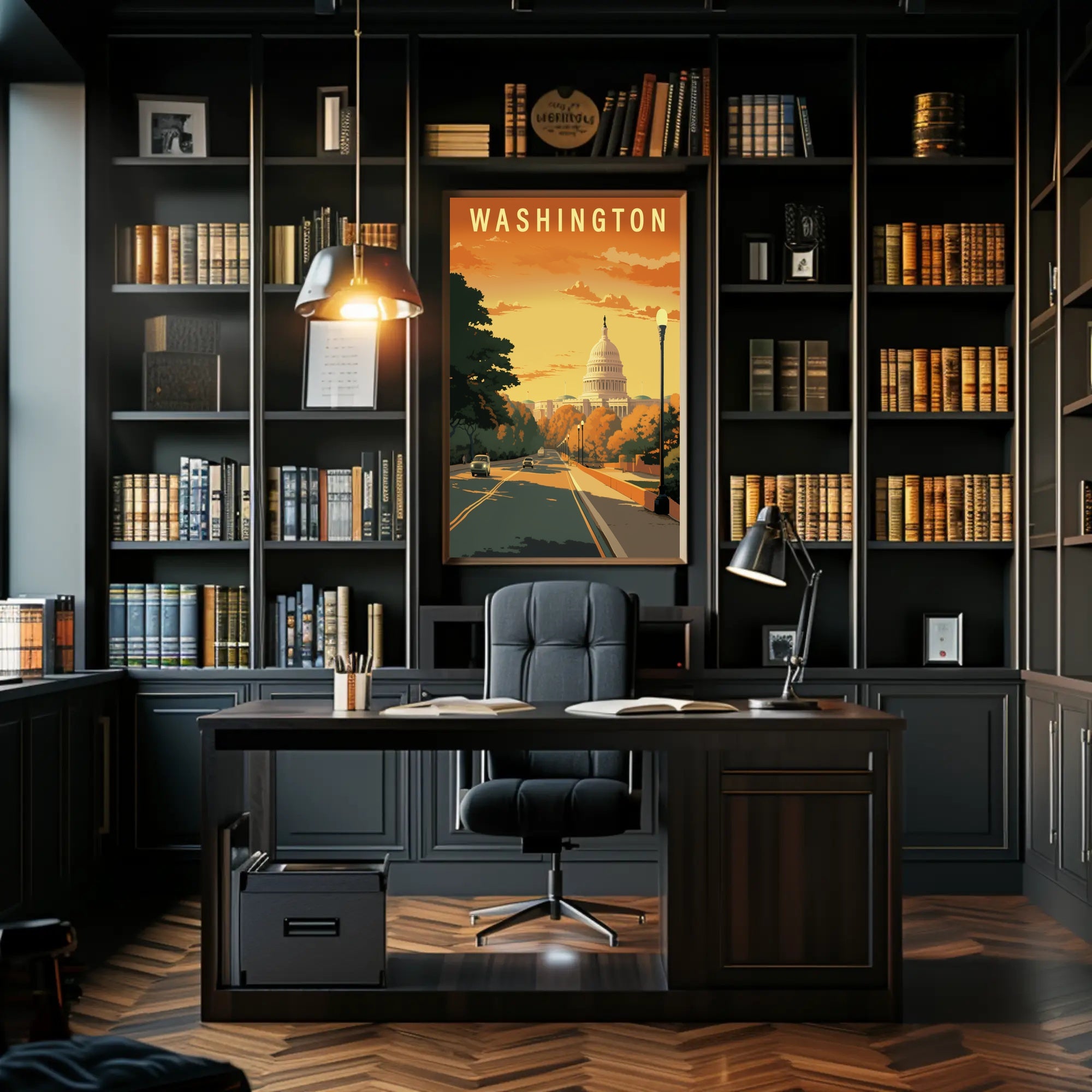 Washington, D.C. Sunset View Urban or Cityscape Poster PosterGoat