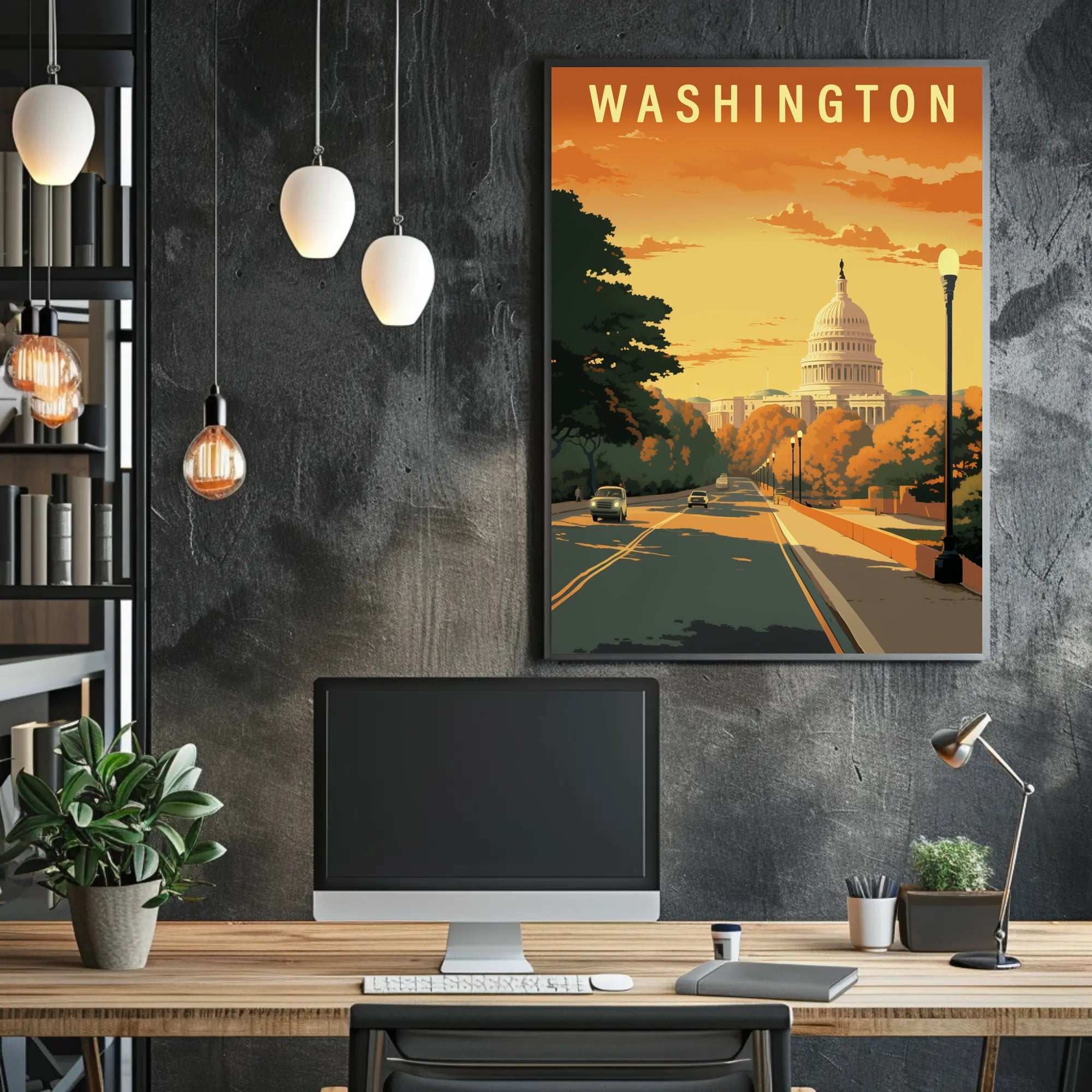 Washington, D.C. Sunset View Urban or Cityscape Poster PosterGoat