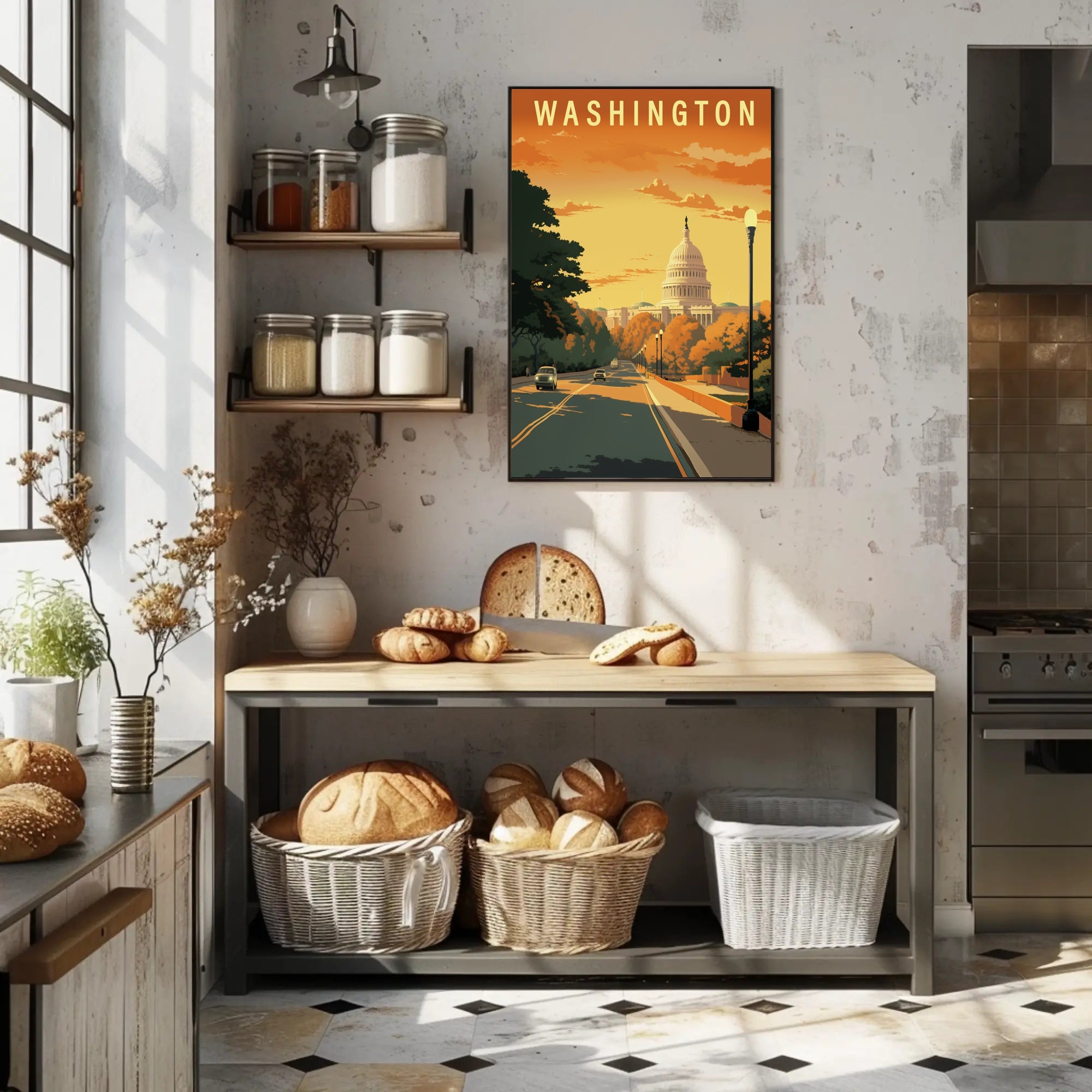 Washington, D.C. Sunset View Urban or Cityscape Poster PosterGoat