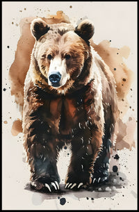 Watercolor Bear Abstract Art Print - Animal Poster PosterGoat