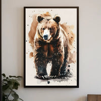Watercolor Bear Abstract Art Print - Animal Poster PosterGoat