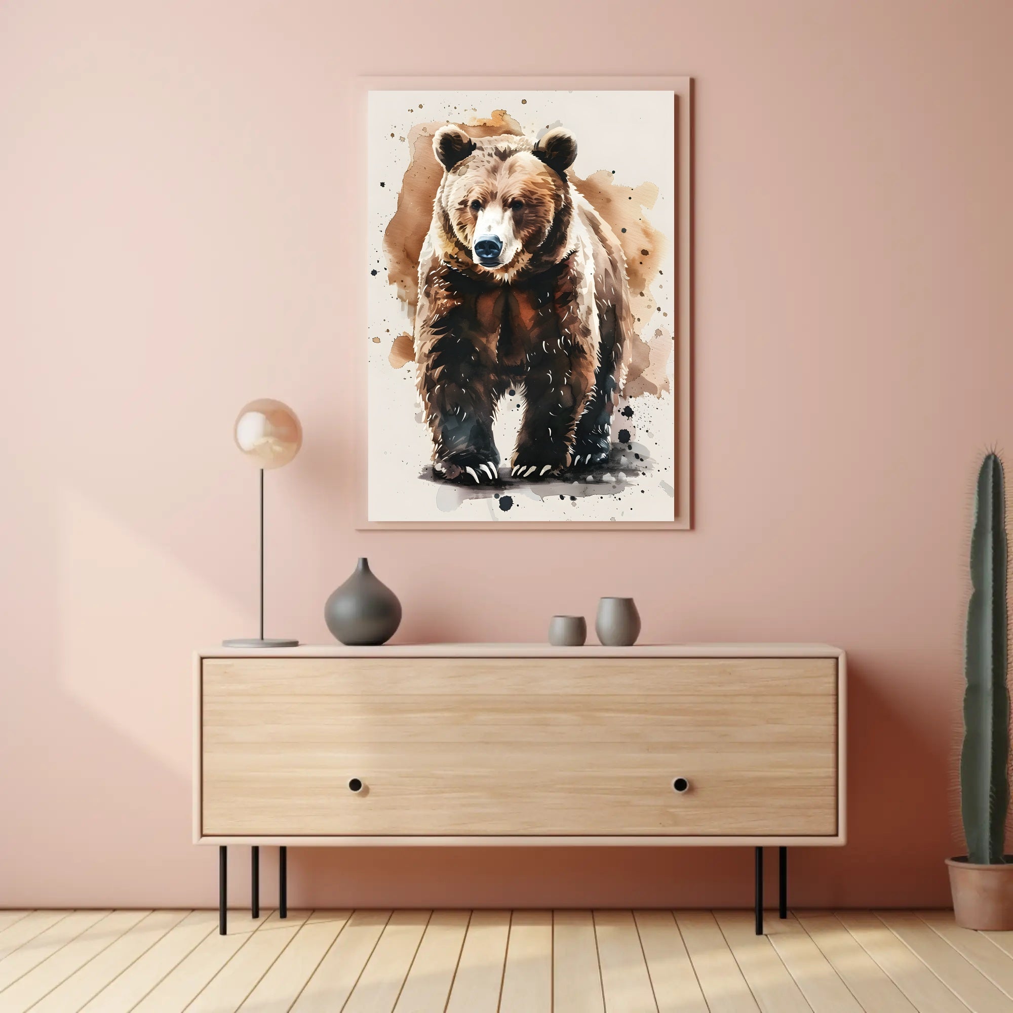 Watercolor Bear Abstract Art Print - Animal Poster PosterGoat