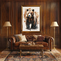 Watercolor Bear Abstract Art Print - Animal Poster PosterGoat