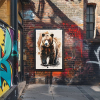 Watercolor Bear Abstract Art Print - Animal Poster PosterGoat