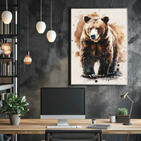 Watercolor Bear Abstract Art Print - Animal Poster PosterGoat