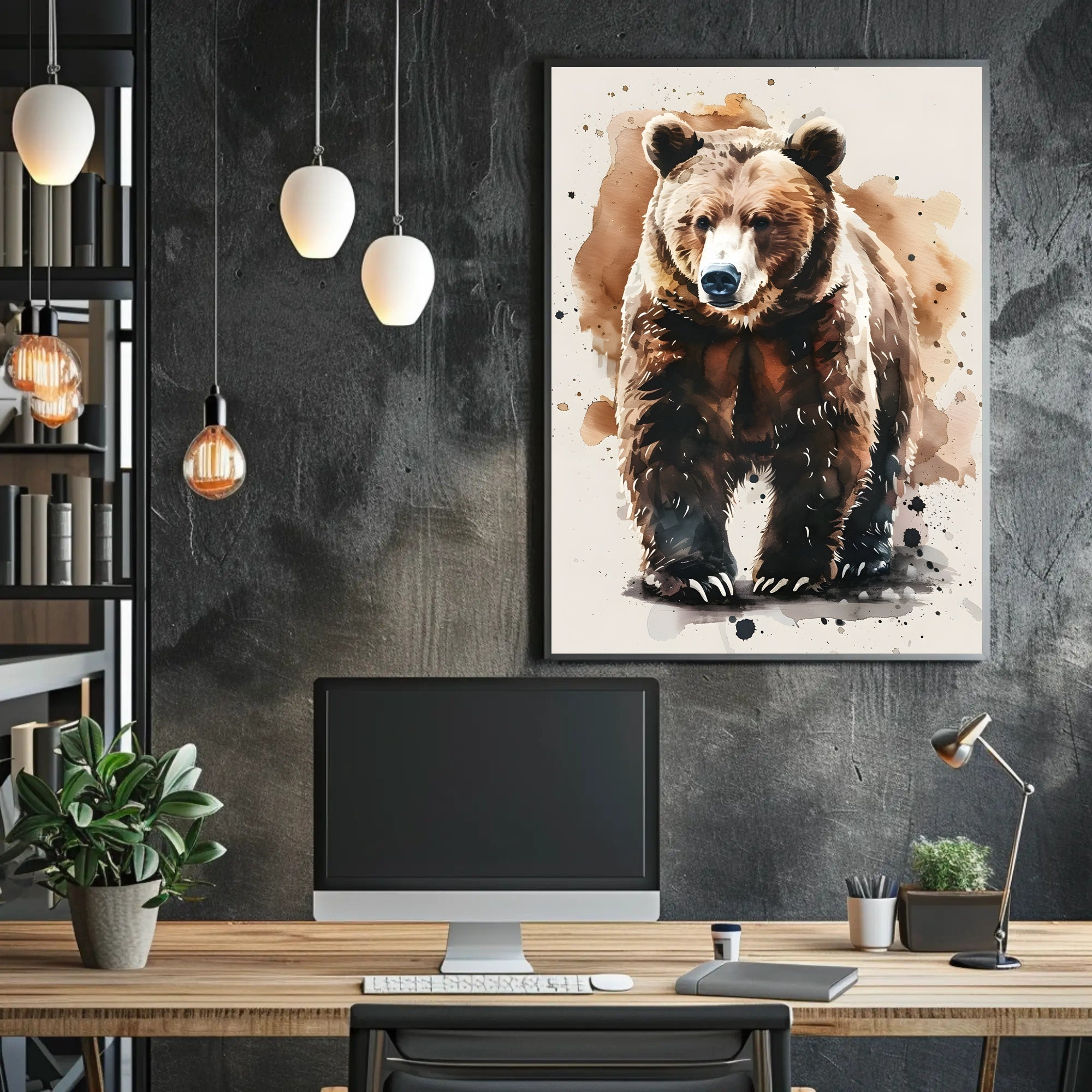 Watercolor Bear Abstract Art Print - Animal Poster PosterGoat
