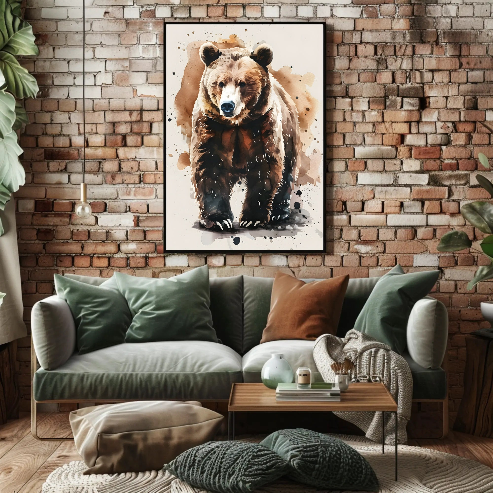 Watercolor Bear Abstract Art Print - Animal Poster PosterGoat