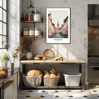 Weimar Street Scene with Church Urban or Cityscape Poster PosterGoat