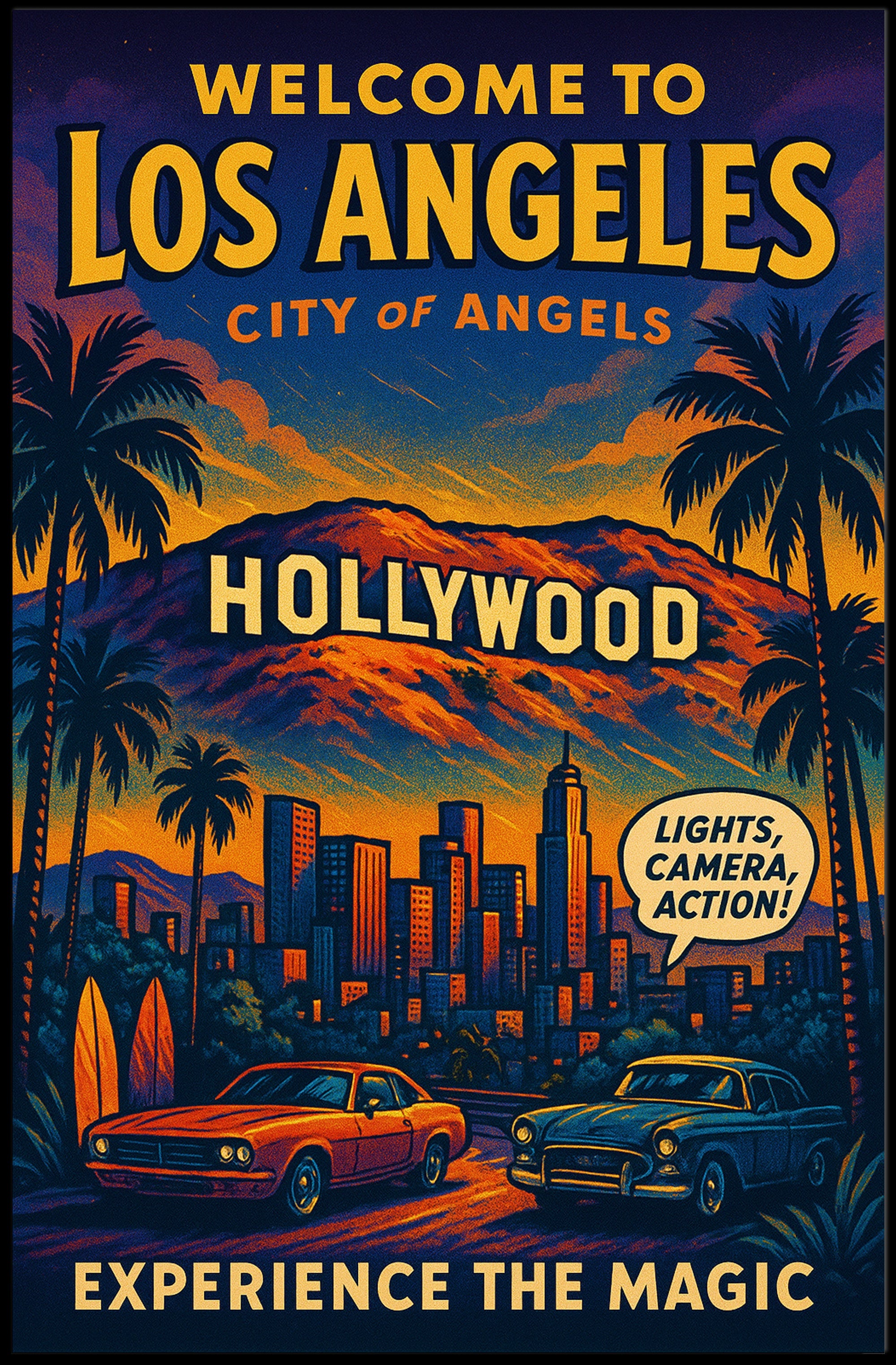 Welcome to Los Angeles City of Angels Poster PosterGoat