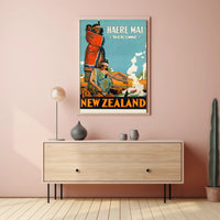 Welcome to New Zealand Vintage Travel Culture Poster PosterGoat