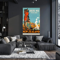 Welcome to New Zealand Vintage Travel Culture Poster PosterGoat