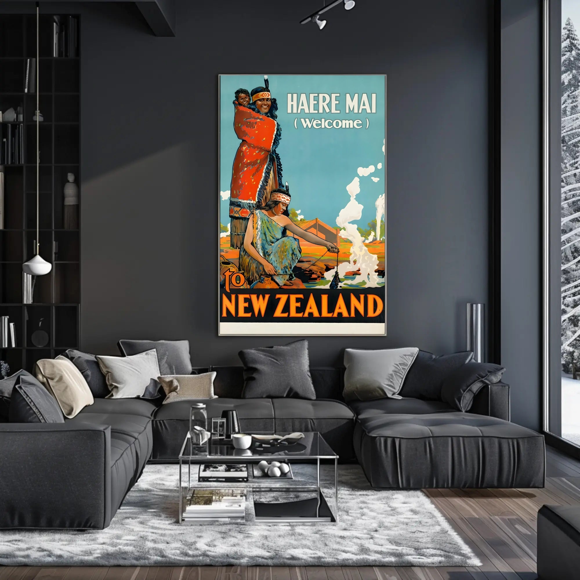 Welcome to New Zealand Vintage Travel Culture Poster PosterGoat