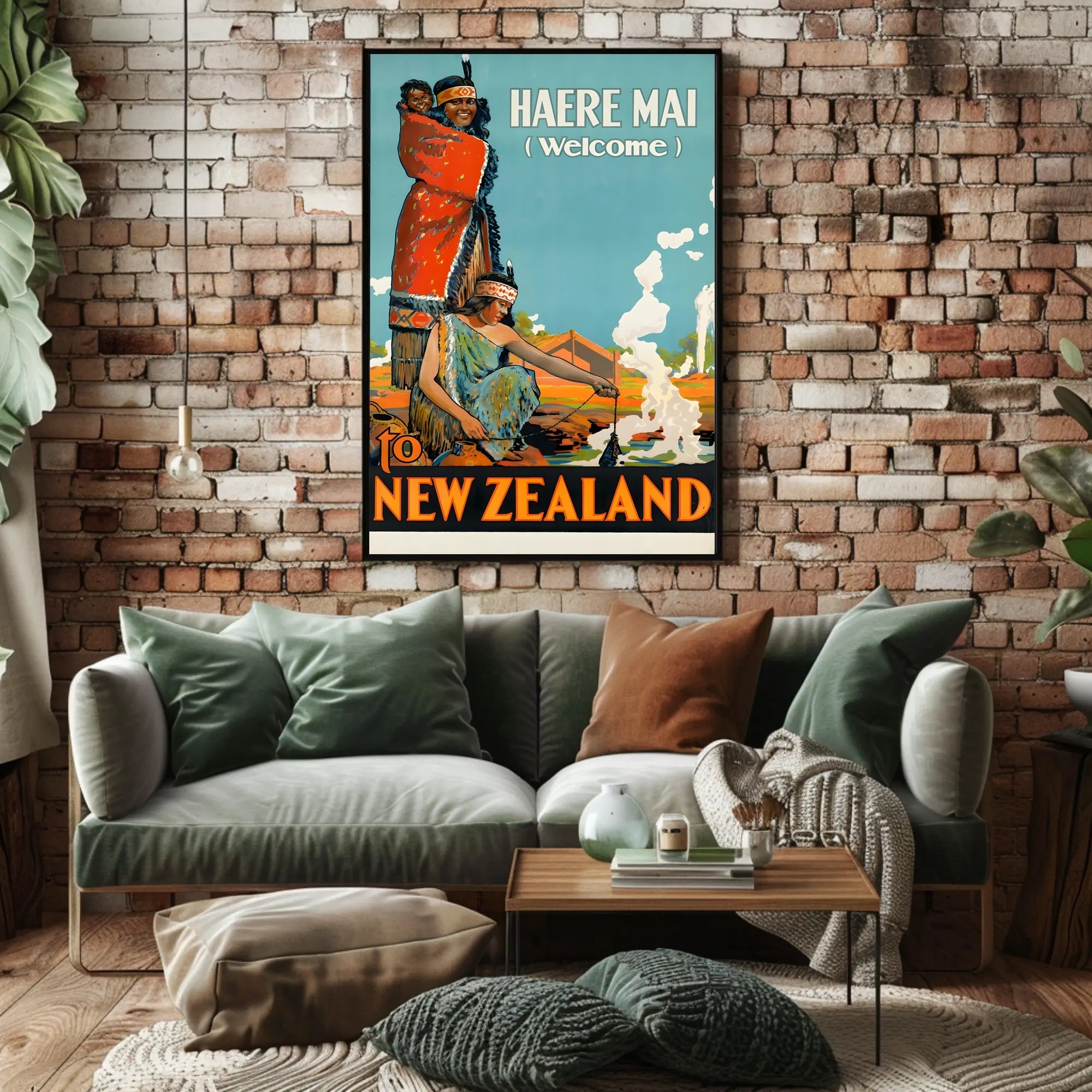 Welcome to New Zealand Vintage Travel Culture Poster PosterGoat