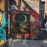 Whimsical Carnival Night Vintage Illustration Art Poster PosterGoat