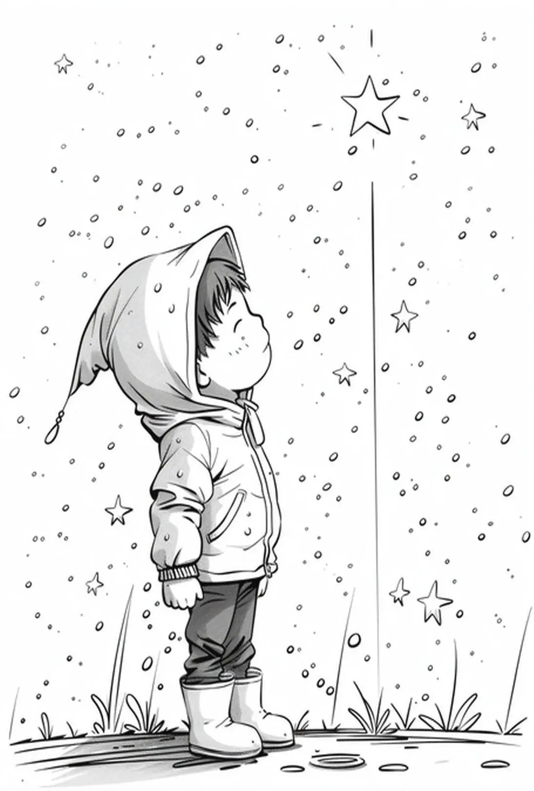 Whimsical Childhood Magic Black White Artistic Poster PosterGoat