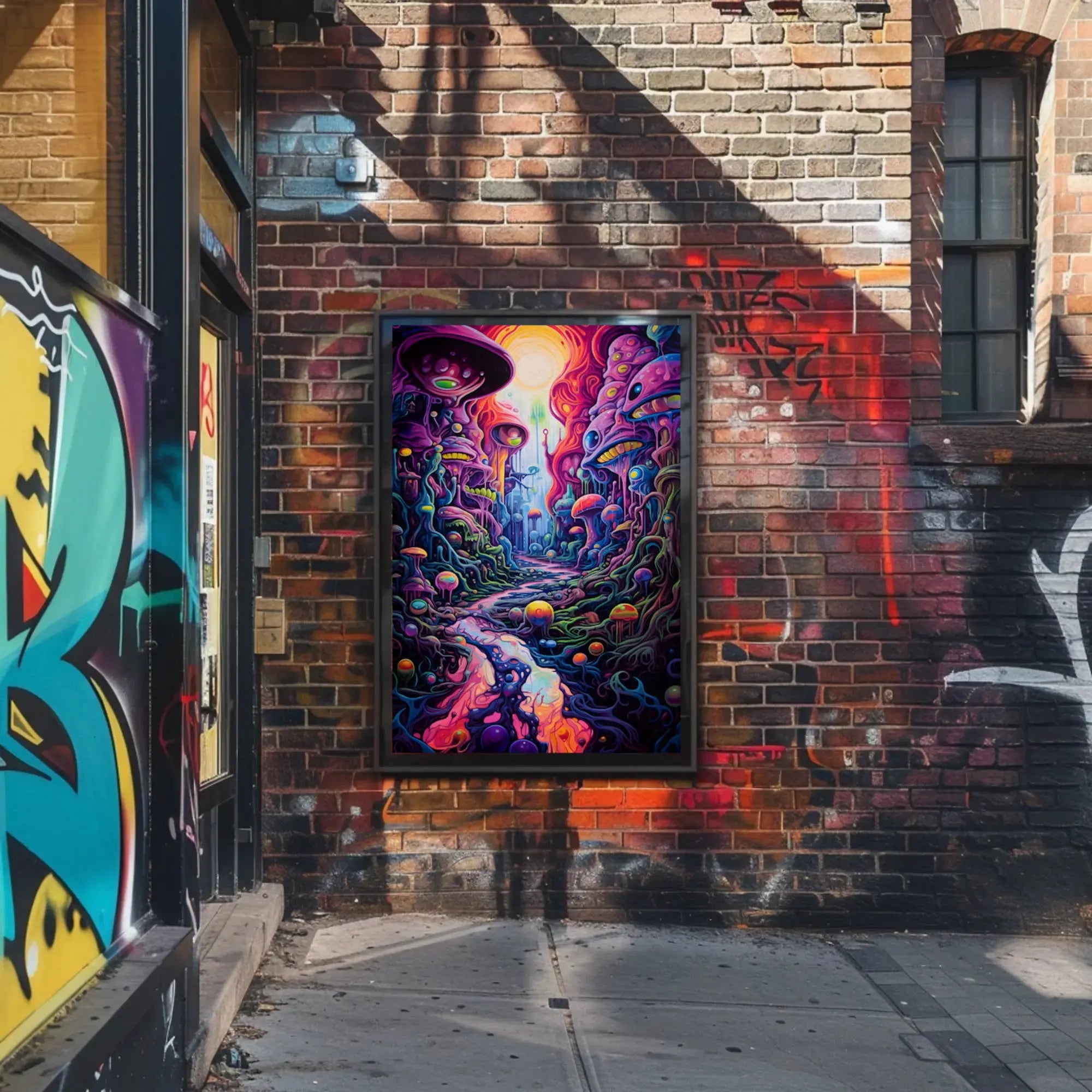 Whimsical Fantasy Landscape with Psychedelic Vibes Artistic Poster PosterGoat