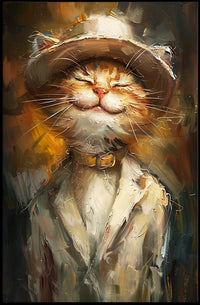 Whimsical Fashion Feline Abstract Artistic Poster PosterGoat