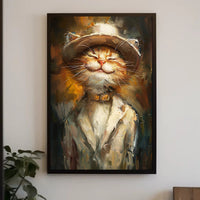 Whimsical Fashion Feline Abstract Artistic Poster PosterGoat