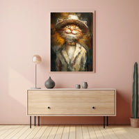 Whimsical Fashion Feline Abstract Artistic Poster PosterGoat