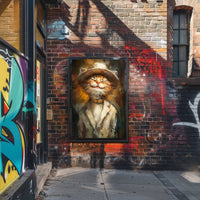 Whimsical Fashion Feline Abstract Artistic Poster PosterGoat