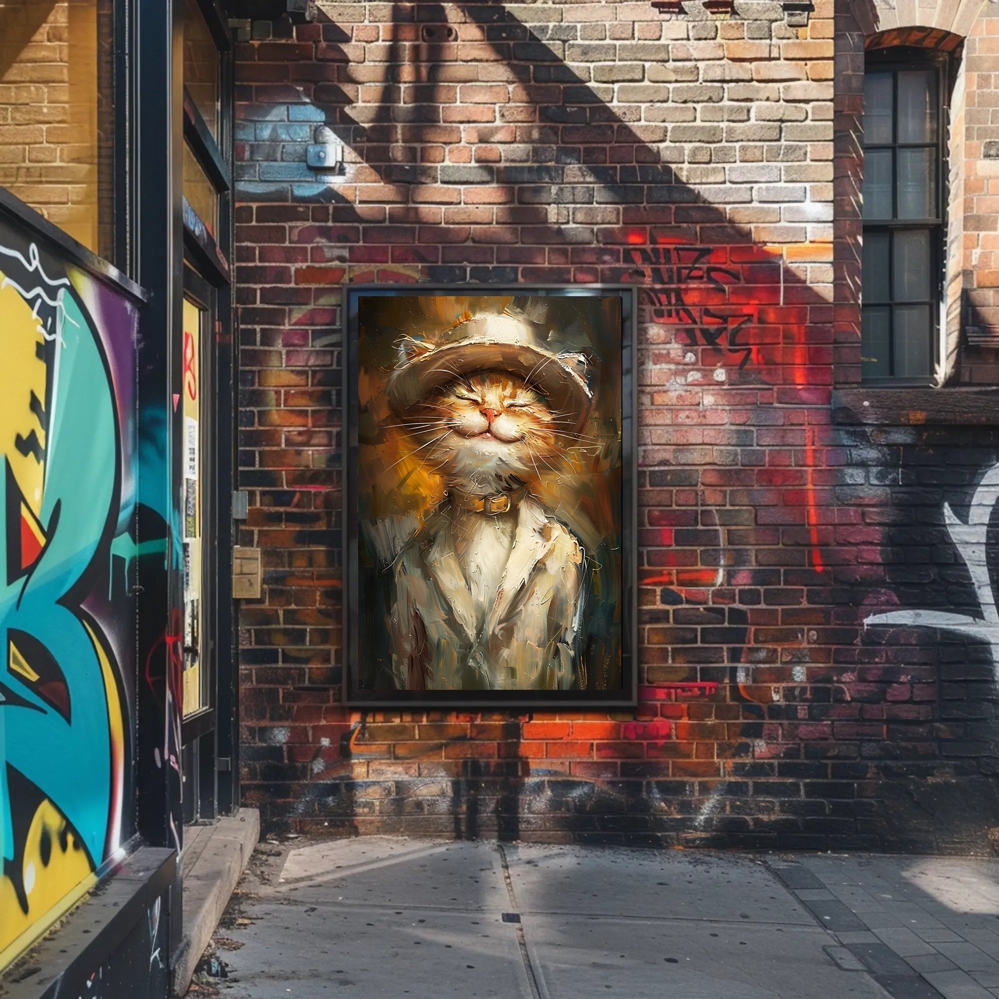 Whimsical Fashion Feline Abstract Artistic Poster PosterGoat