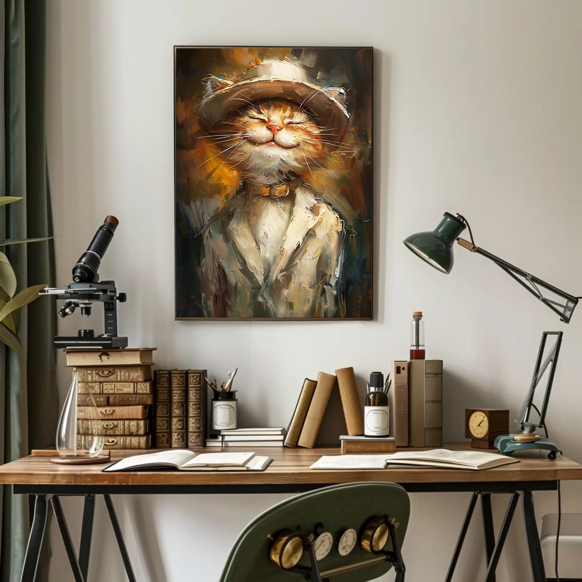 Whimsical Fashion Feline Abstract Artistic Poster PosterGoat