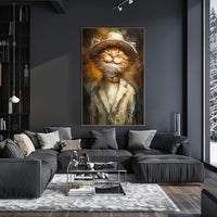 Whimsical Fashion Feline Abstract Artistic Poster PosterGoat