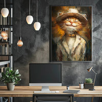Whimsical Fashion Feline Abstract Artistic Poster PosterGoat