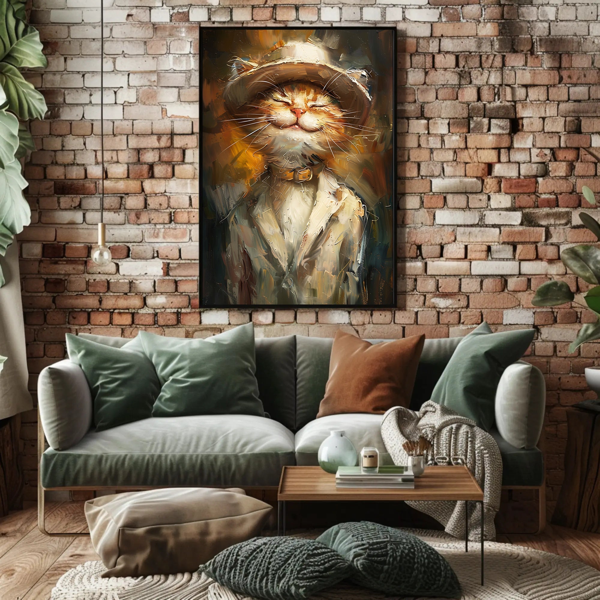 Whimsical Fashion Feline Abstract Artistic Poster PosterGoat
