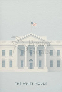 White House Landmark Illustration Historical or Presidential Poster PosterGoat