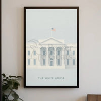 White House Landmark Illustration Historical or Presidential Poster PosterGoat