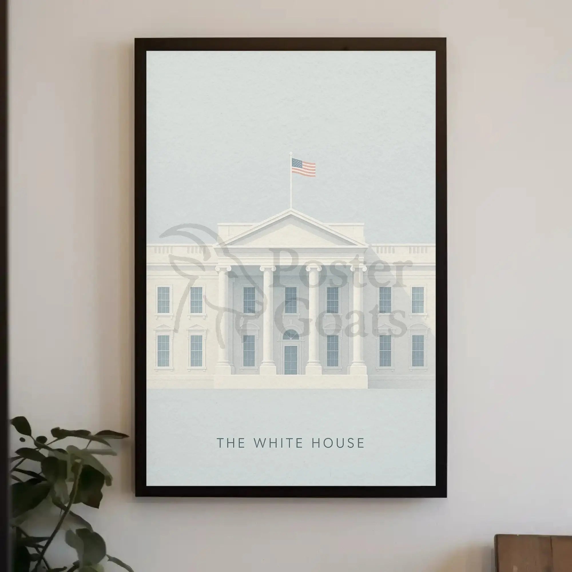 White House Landmark Illustration Historical or Presidential Poster PosterGoat
