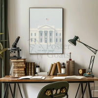 White House Landmark Illustration Historical or Presidential Poster PosterGoat