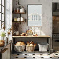 White House Landmark Illustration Historical or Presidential Poster PosterGoat