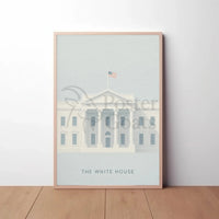 White House Landmark Illustration Historical or Presidential Poster PosterGoat