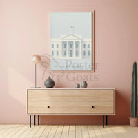 White House Landmark Illustration Historical or Presidential Poster PosterGoat
