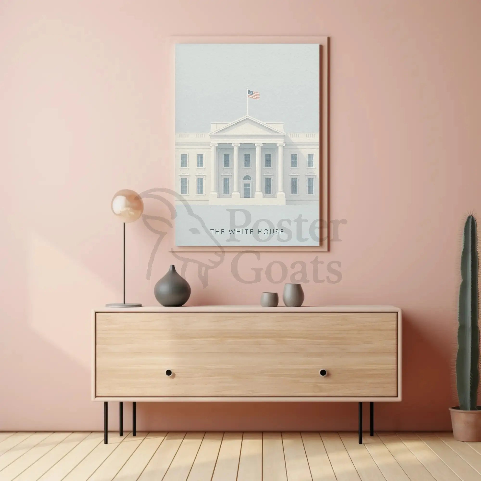 White House Landmark Illustration Historical or Presidential Poster PosterGoat