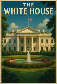White House Vintage Travel Landmark Historical Poster PosterGoat