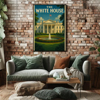 White House Vintage Travel Landmark Historical Poster PosterGoat