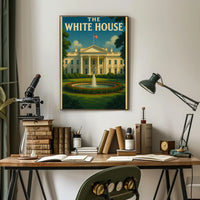 White House Vintage Travel Landmark Historical Poster PosterGoat