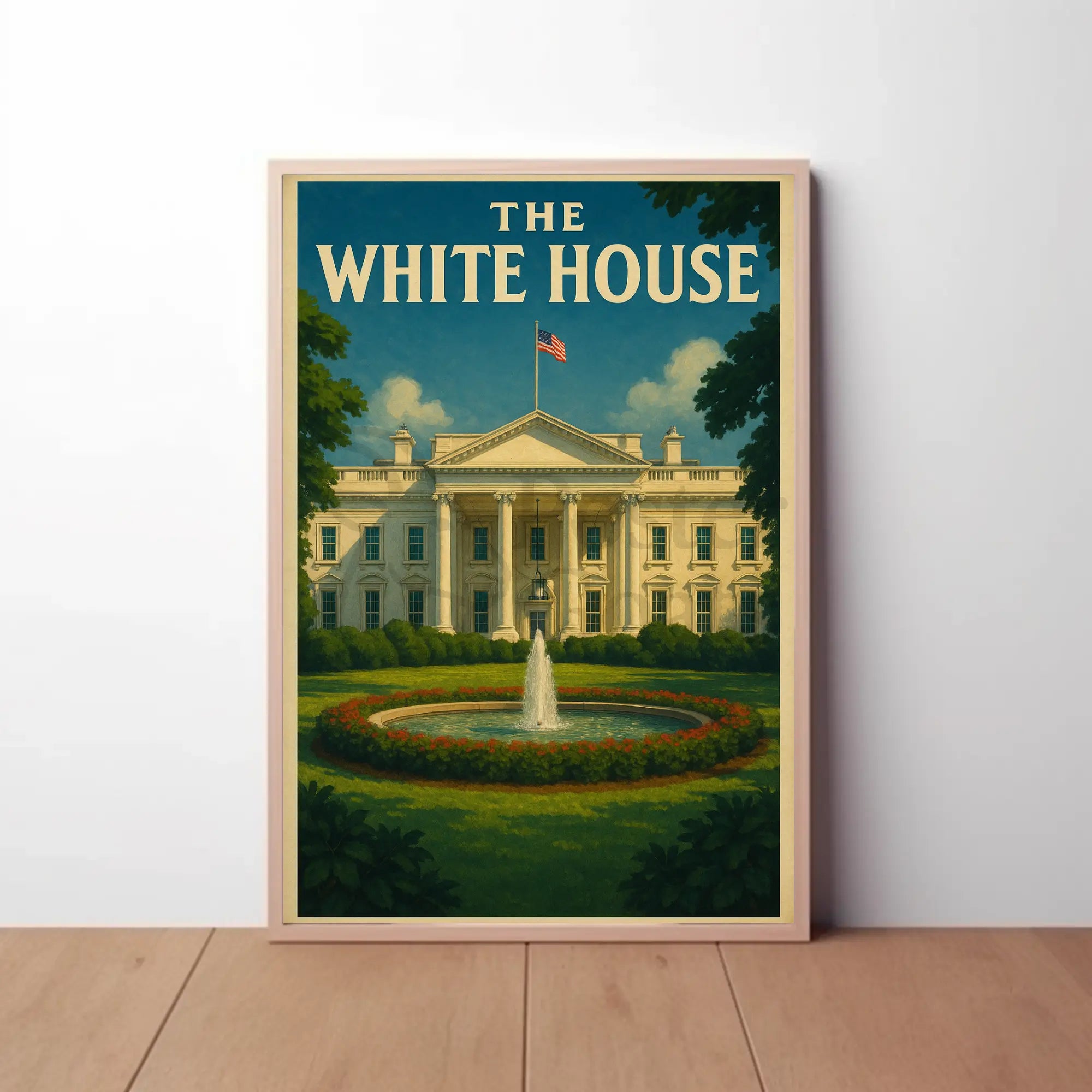 White House Vintage Travel Landmark Historical Poster PosterGoat