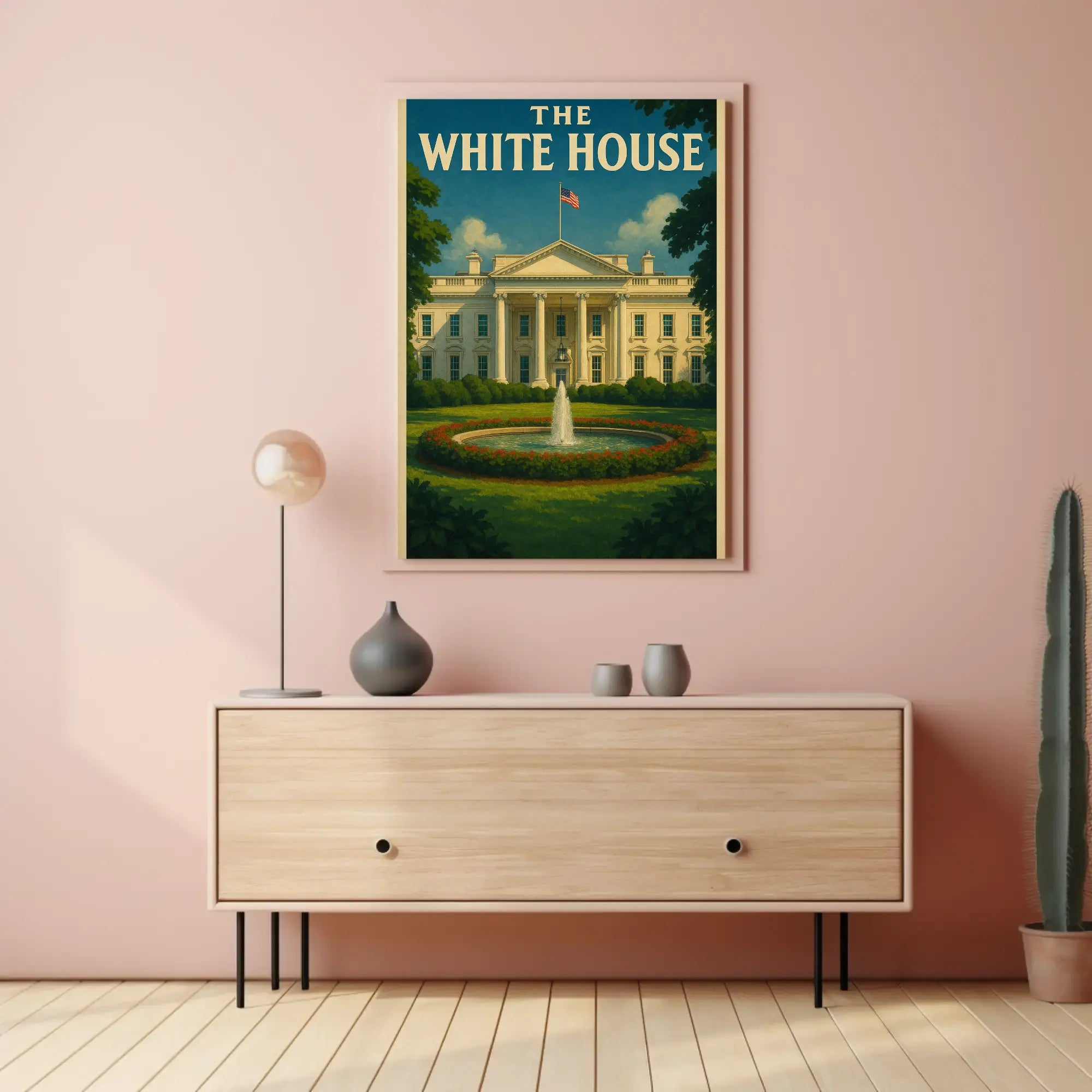 White House Vintage Travel Landmark Historical Poster PosterGoat
