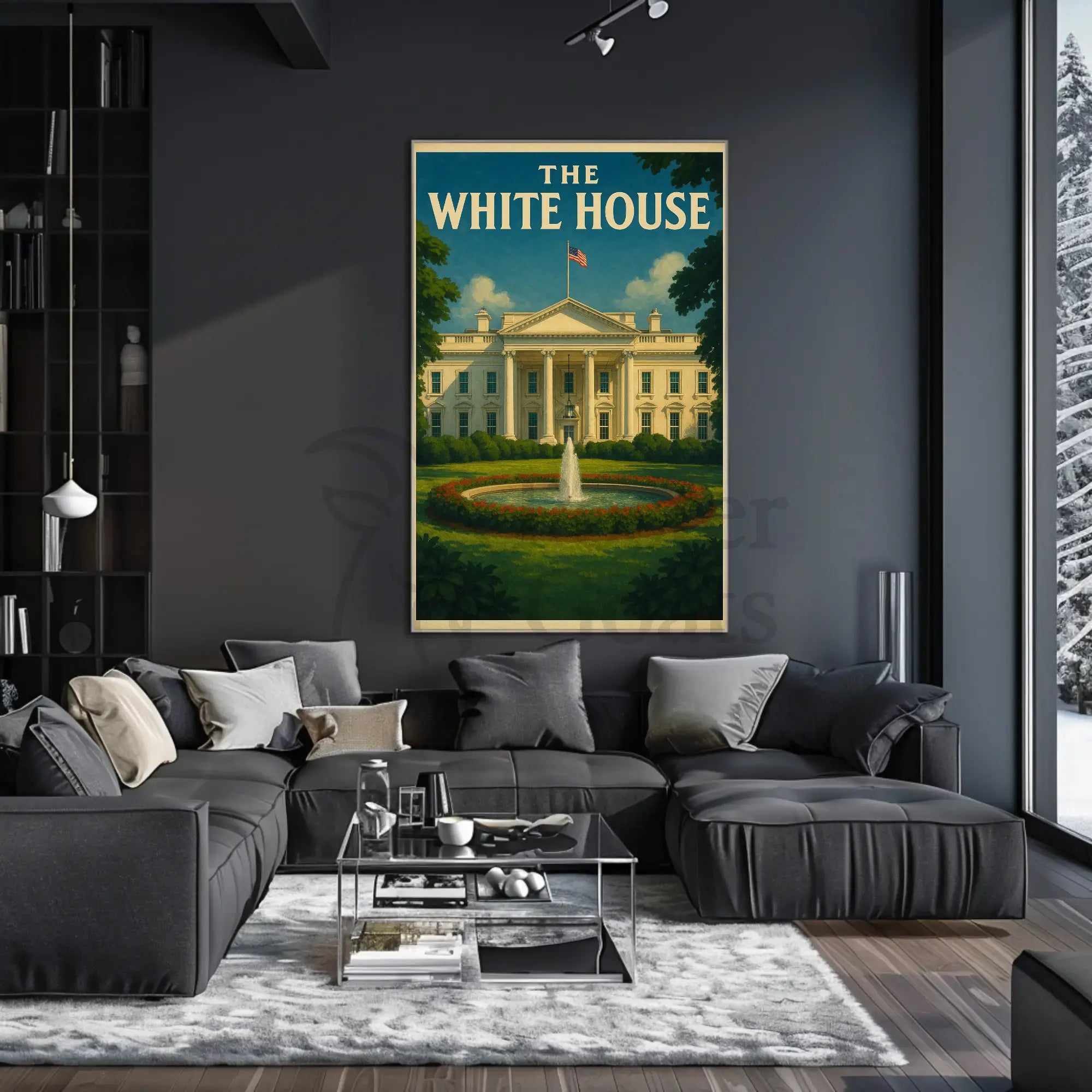 White House Vintage Travel Landmark Historical Poster PosterGoat