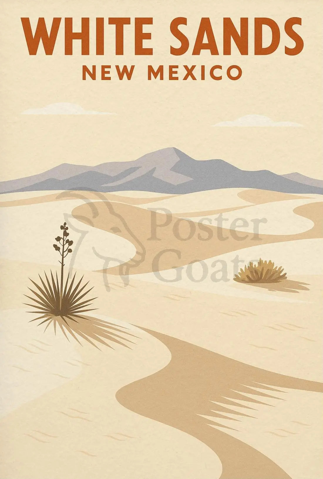 White Sands Minimalist National Park Poster PosterGoat