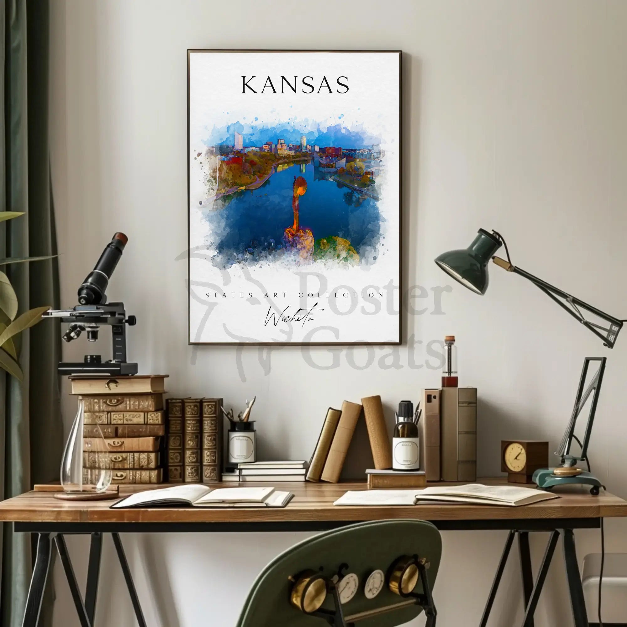 Wichita Scenic Cityscape Cultural Heritage Poster PosterGoat